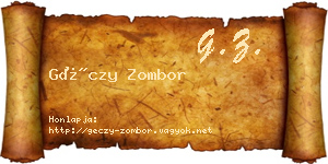 Géczy Zombor névjegykártya